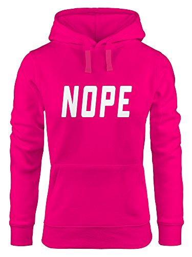 MoonWorks Kapuzen-Pullover Damen Nope Hoodie pink L von MoonWorks