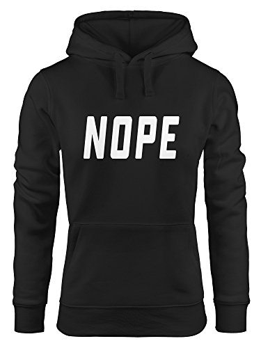 MoonWorks Kapuzen-Pullover Damen Nope Hoodie schwarz M von MoonWorks