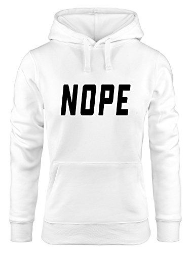 MoonWorks Kapuzen-Pullover Damen Nope Hoodie weiß XS von MoonWorks