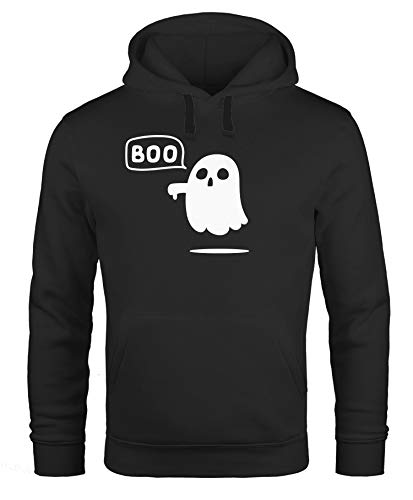 MoonWorks Kapuzen-Pullover Herren Geist Boo Gespenst Halloween Hoodie Männer schwarz L von MoonWorks