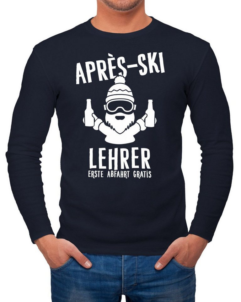 MoonWorks Longsleeve Herren Long-Sleeve Apres Ski Lehrer Langarm-Shirt Moonworks® mit Print von MoonWorks