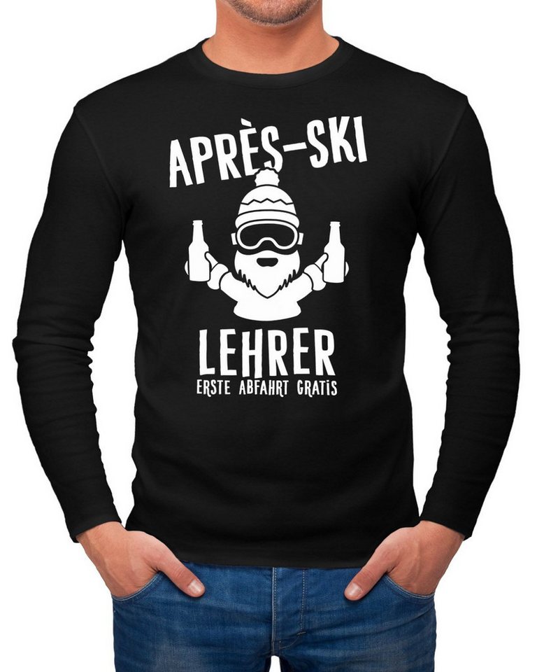 MoonWorks Longsleeve Herren Long-Sleeve Apres Ski Lehrer Langarm-Shirt Moonworks® mit Print von MoonWorks