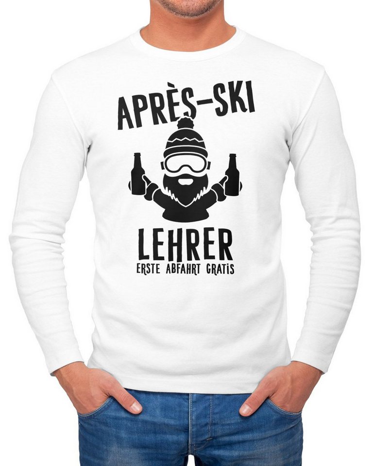 MoonWorks Longsleeve Herren Long-Sleeve Apres Ski Lehrer Langarm-Shirt Moonworks® mit Print von MoonWorks