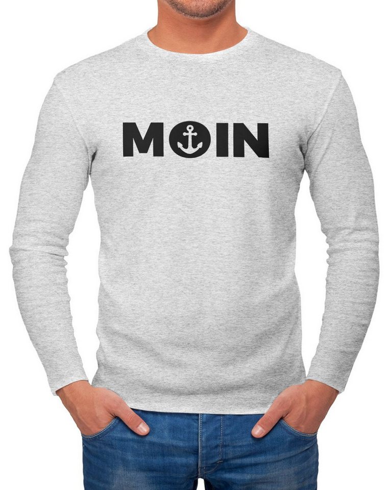 MoonWorks Longsleeve Herren Longsleeve Moin mit Anker Langarmshirt Moonworks® mit Print von MoonWorks