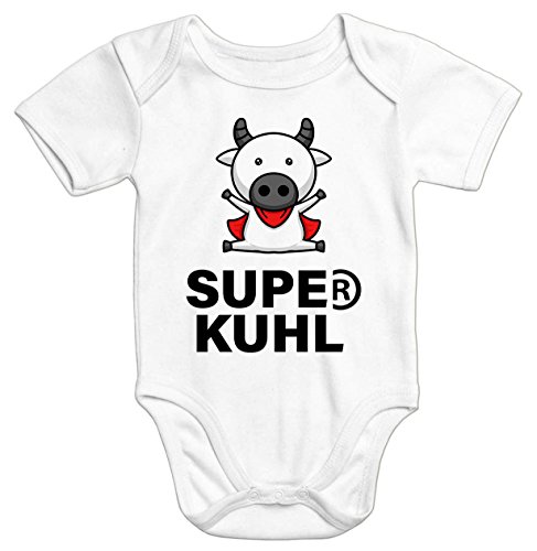 MoonWorks Lustiger Baby Body Super Kuhl Kuh weiß 3-6 Monate von MoonWorks