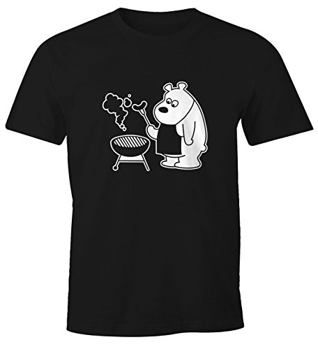 MoonWorks Lustiges Herren T-Shirt Bear Grills Fun-Shirt schwarz L von MoonWorks