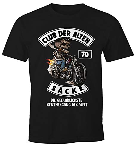 MoonWorks Lustiges Herren T-Shirt Club der Alten Säcke Alter Sack Geschenk für Ältere Geburtstag Männer Fun-Shirt 70 schwarz XL von MoonWorks