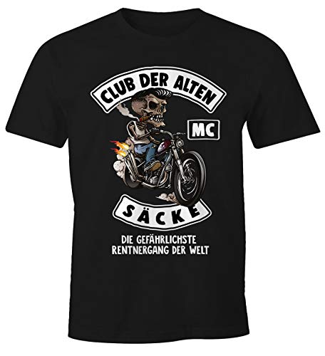 MoonWorks Lustiges Herren T-Shirt Club der Alten Säcke Alter Sack Geschenk für Ältere Geburtstag Männer Fun-Shirt MC schwarz XXL von MoonWorks