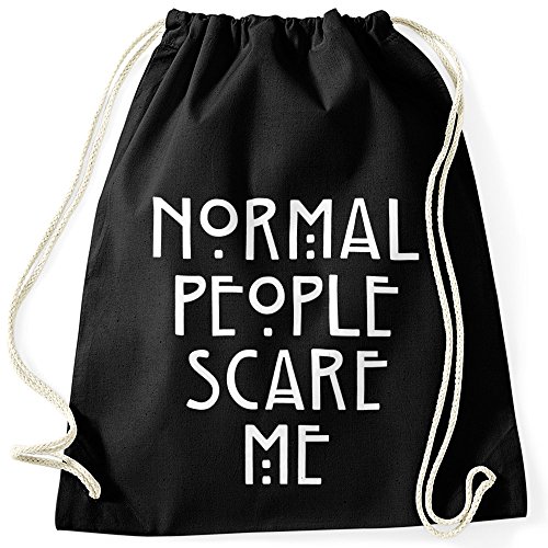 MoonWorks Normal People Scare Me Turnbeutel schwarz unisize von MoonWorks