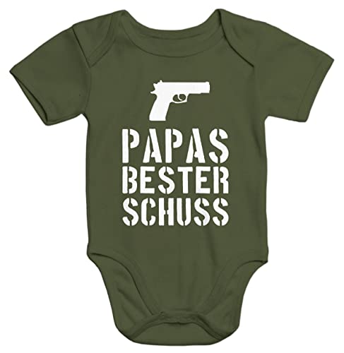 MoonWorks Papas Bester Schuß Baby Body Oliv 0-3 Monate von MoonWorks