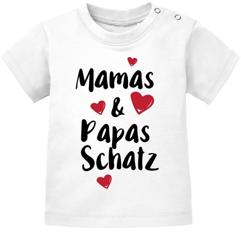 MoonWorks Print-Shirt Baby Kurzarm T-Shirt Mamas/Papas Schatz Babyshirt Bio Baumwolle von MoonWorks