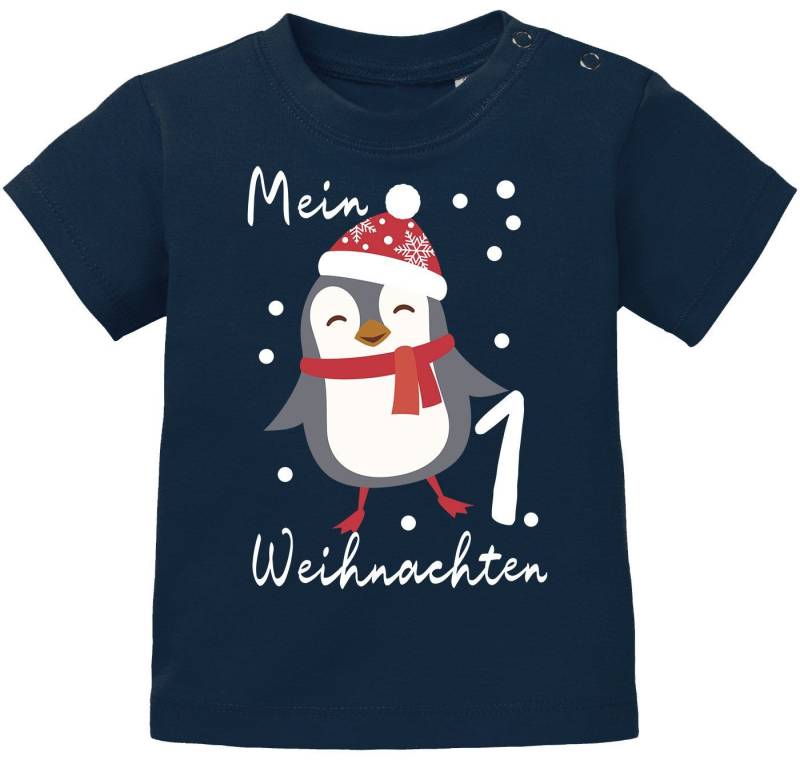 MoonWorks Print-Shirt Baby Shirt kurzarm Mein erstes Weihnachten Pinguin Print XMAS Outfit von MoonWorks