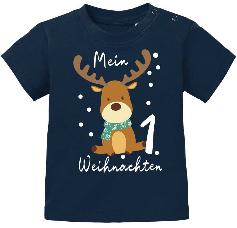 MoonWorks Print-Shirt Baby Shirt kurzarm Mein erstes Weihnachten Rentier Print XMAS Outfit von MoonWorks