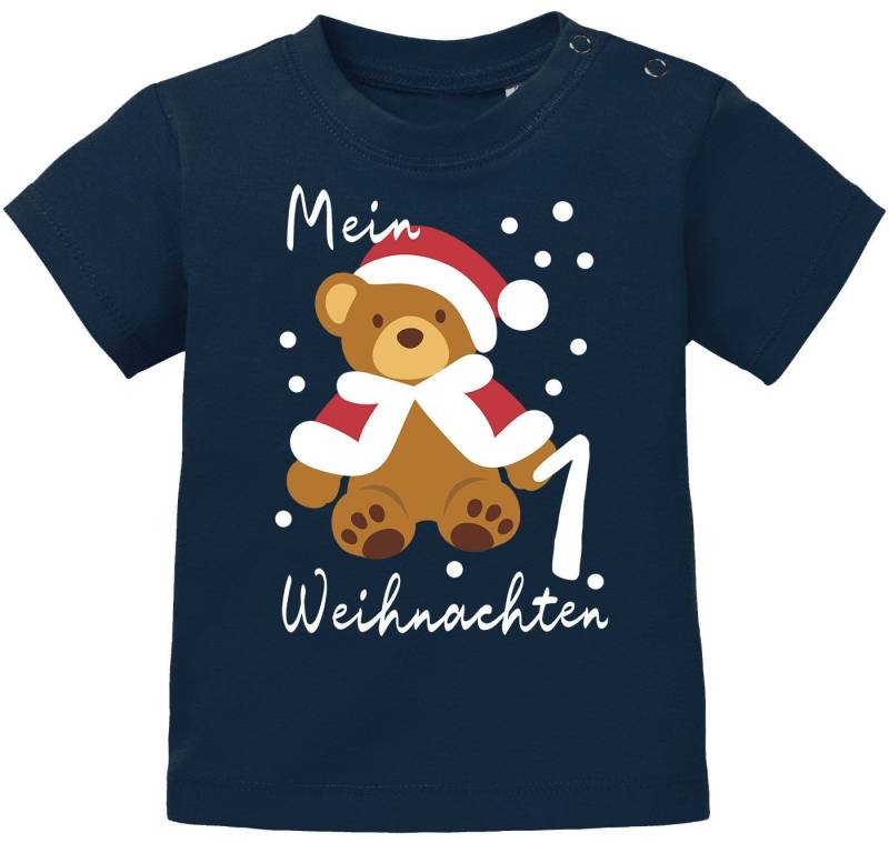 MoonWorks Print-Shirt Baby Shirt kurzarm Mein erstes Weihnachten Teddy Print XMAS Outfit von MoonWorks
