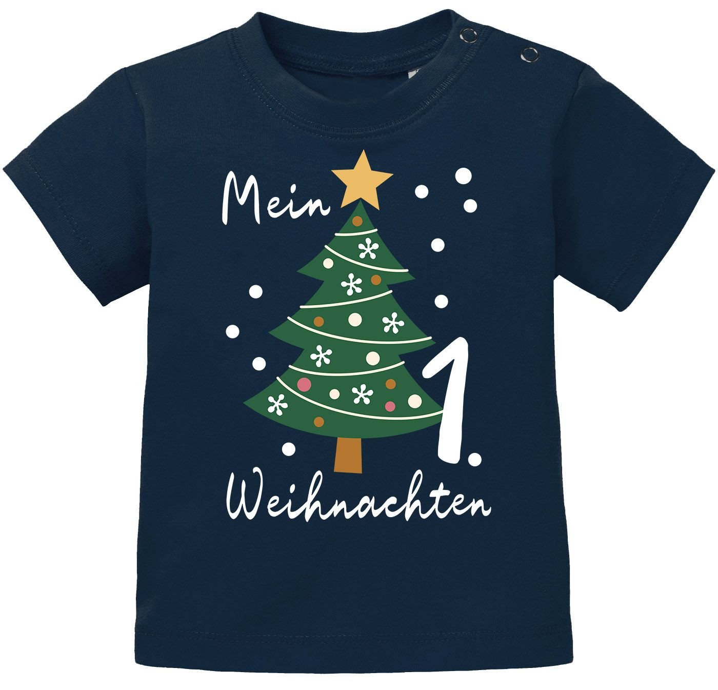 MoonWorks Print-Shirt Baby Shirt kurzarm Mein erstes Weihnachten Weihnachtsbaum Print XMAS von MoonWorks