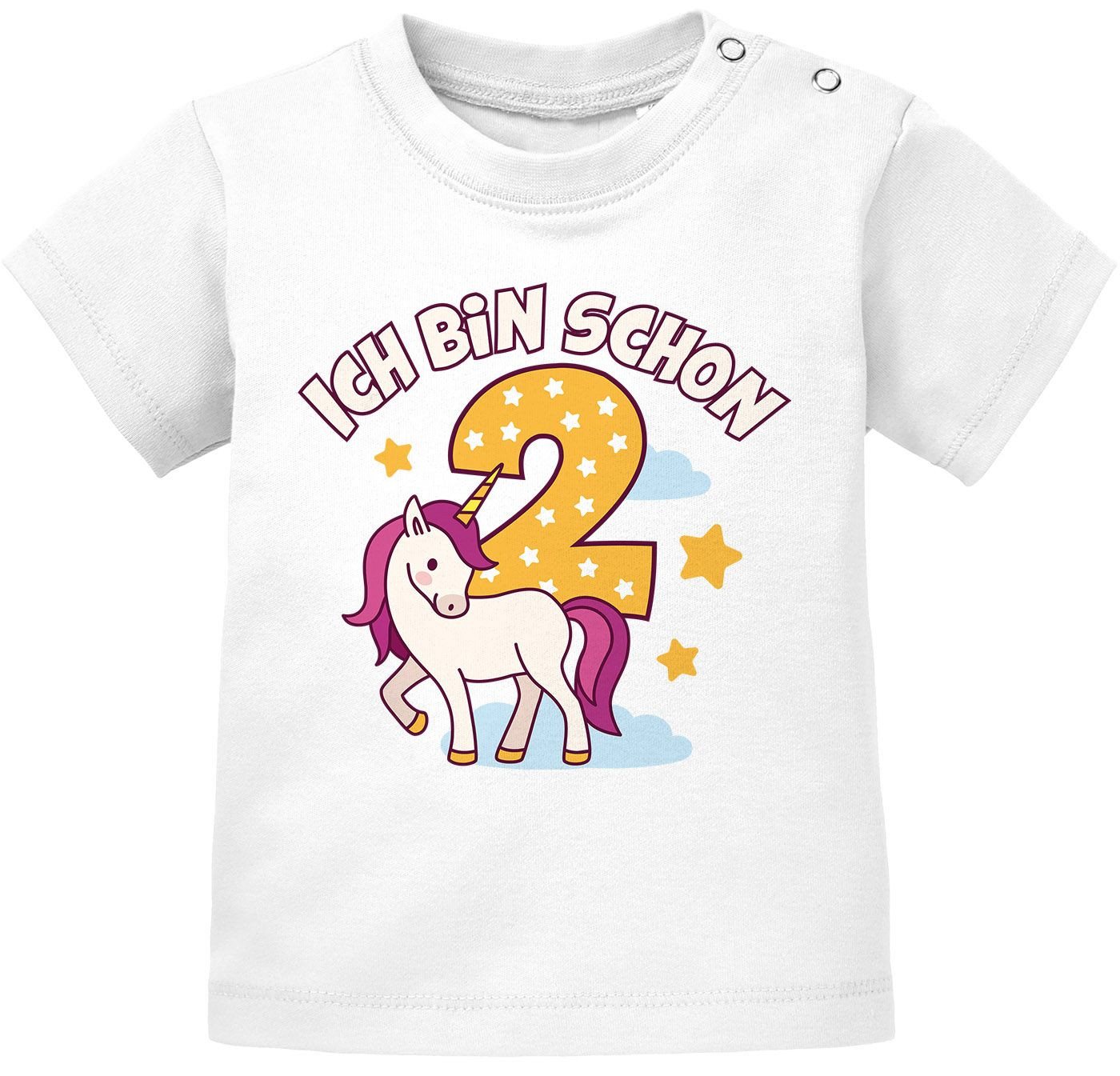 MoonWorks Print-Shirt Baby T-Shirt Einhorn Alter Zahl Spruch Ich bin schon 1 (2) von MoonWorks
