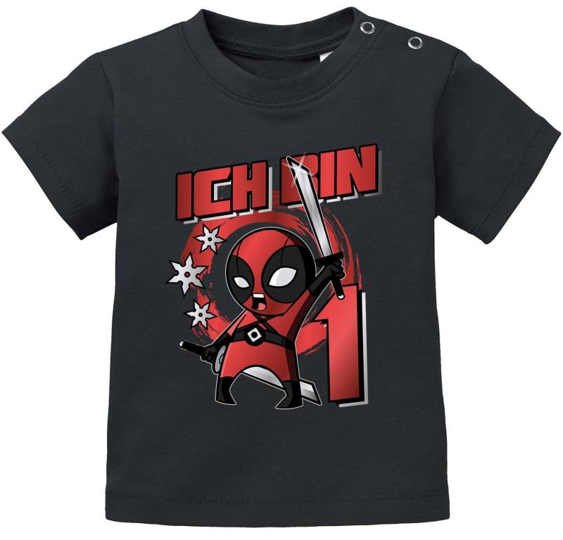 MoonWorks Print-Shirt Baby T-Shirt erster Geburtstag Spruch Ich bin 1, ich bin 2 von MoonWorks