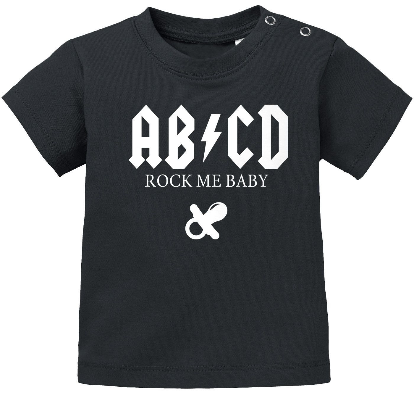 MoonWorks Print-Shirt Baby T-Shirt kurzarm Babyshirt ABCD Rock me Baby Hardrock Jungen von MoonWorks