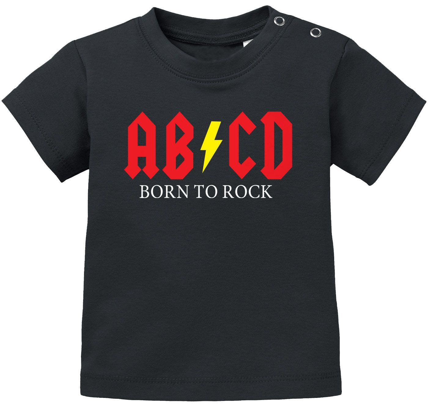 MoonWorks Print-Shirt Baby T-Shirt kurzarm Babyshirt Born to Rock ABCD Hardrock Jungen von MoonWorks