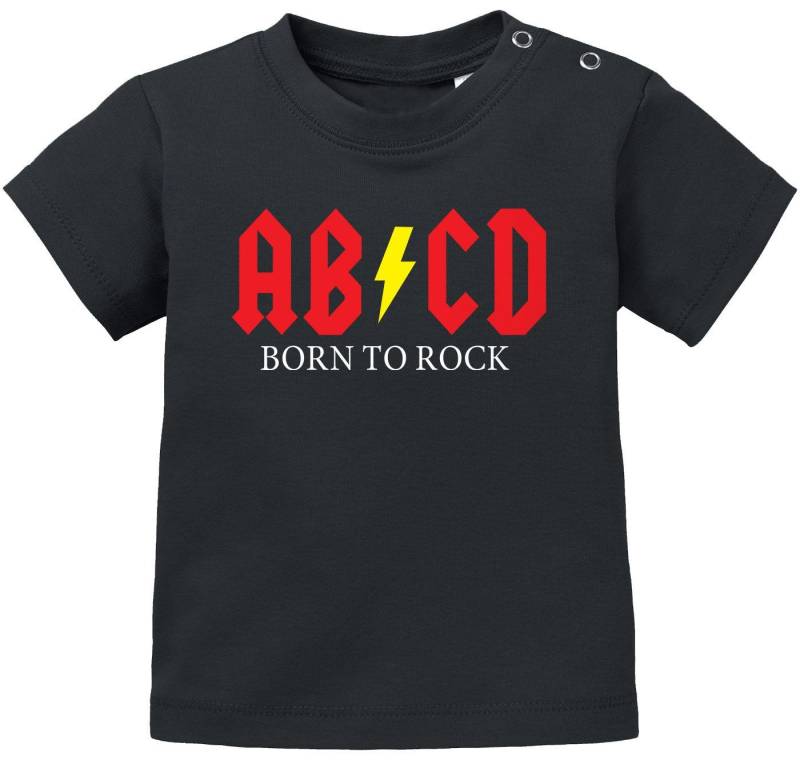 MoonWorks Print-Shirt Baby T-Shirt kurzarm Babyshirt Born to Rock ABCD Hardrock Jungen von MoonWorks