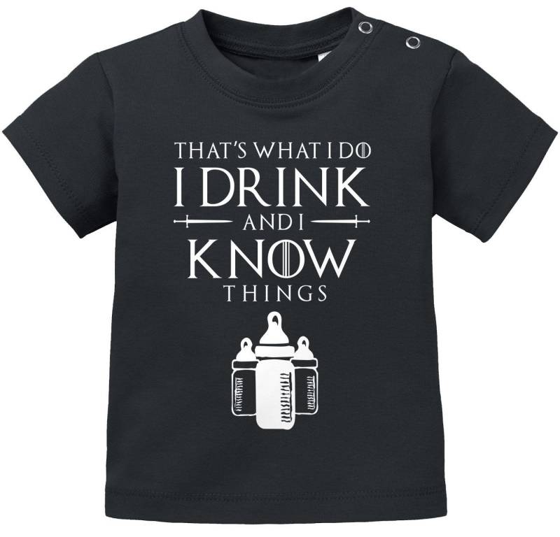 MoonWorks Print-Shirt Baby T-Shirt kurzarm Babyshirt I Drink and I Know Things Milch Jungen von MoonWorks