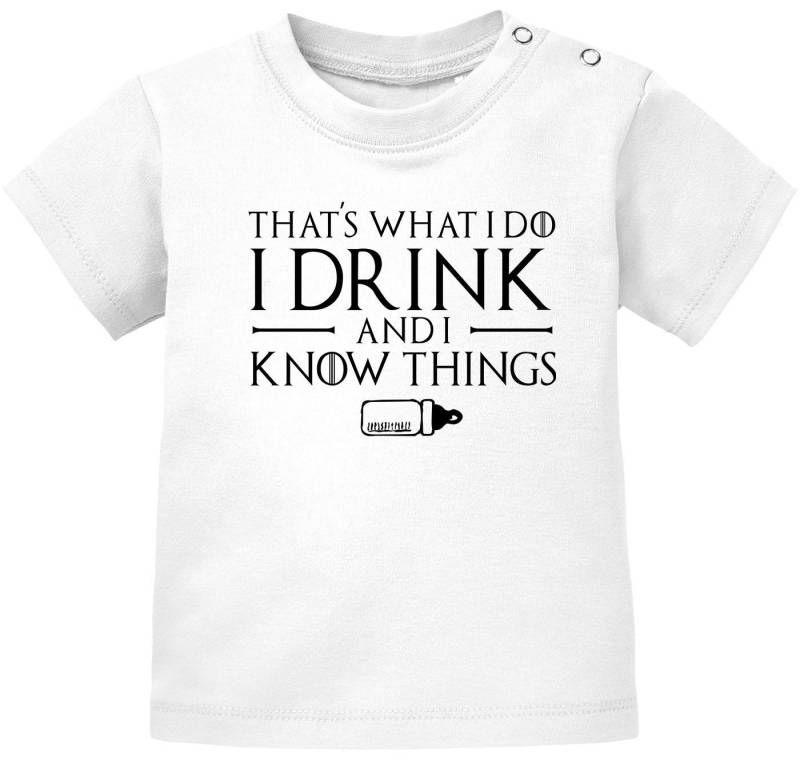 MoonWorks Print-Shirt Baby T-Shirt kurzarm Babyshirt I Drink and I Know Things Milch Jungen von MoonWorks