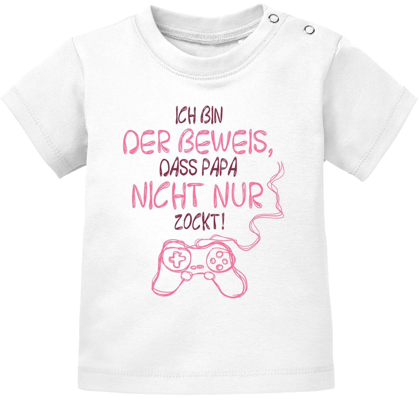 MoonWorks Print-Shirt Baby T-Shirt kurzarm Babyshirt Ich bin der Beweis dass Papa nicht nur von MoonWorks