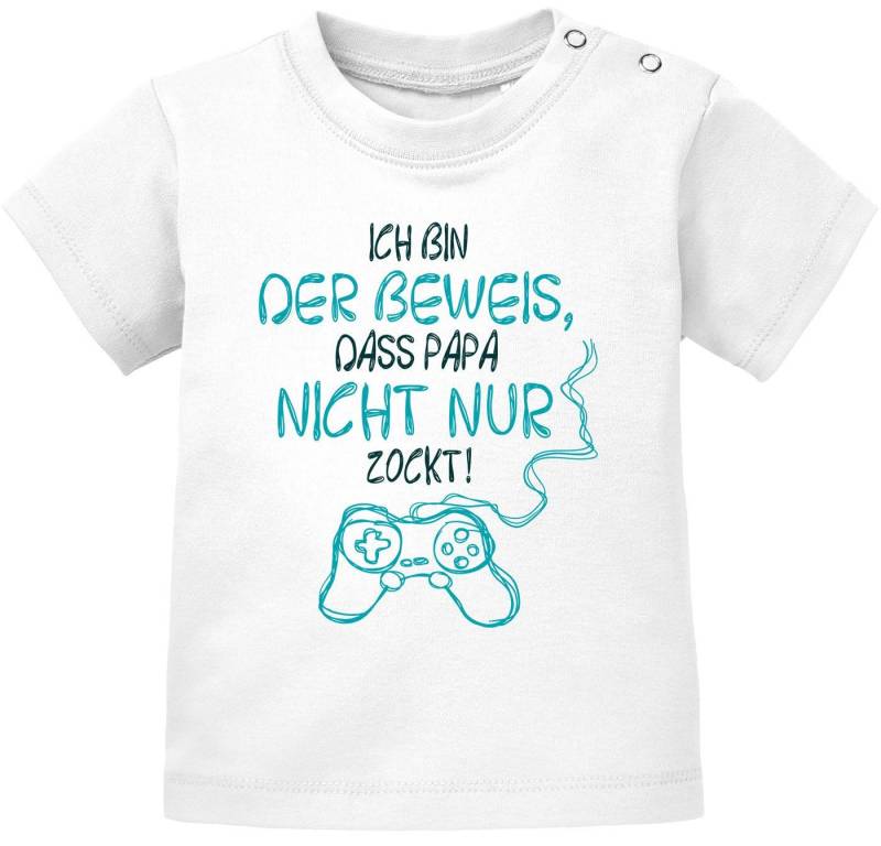 MoonWorks Print-Shirt Baby T-Shirt kurzarm Babyshirt Ich bin der Beweis dass Papa nicht nur von MoonWorks