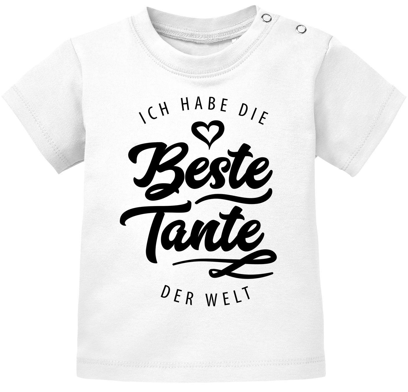 MoonWorks Print-Shirt Baby T-Shirt kurzarm Babyshirt Ich habe die beste Tante der Welt von MoonWorks