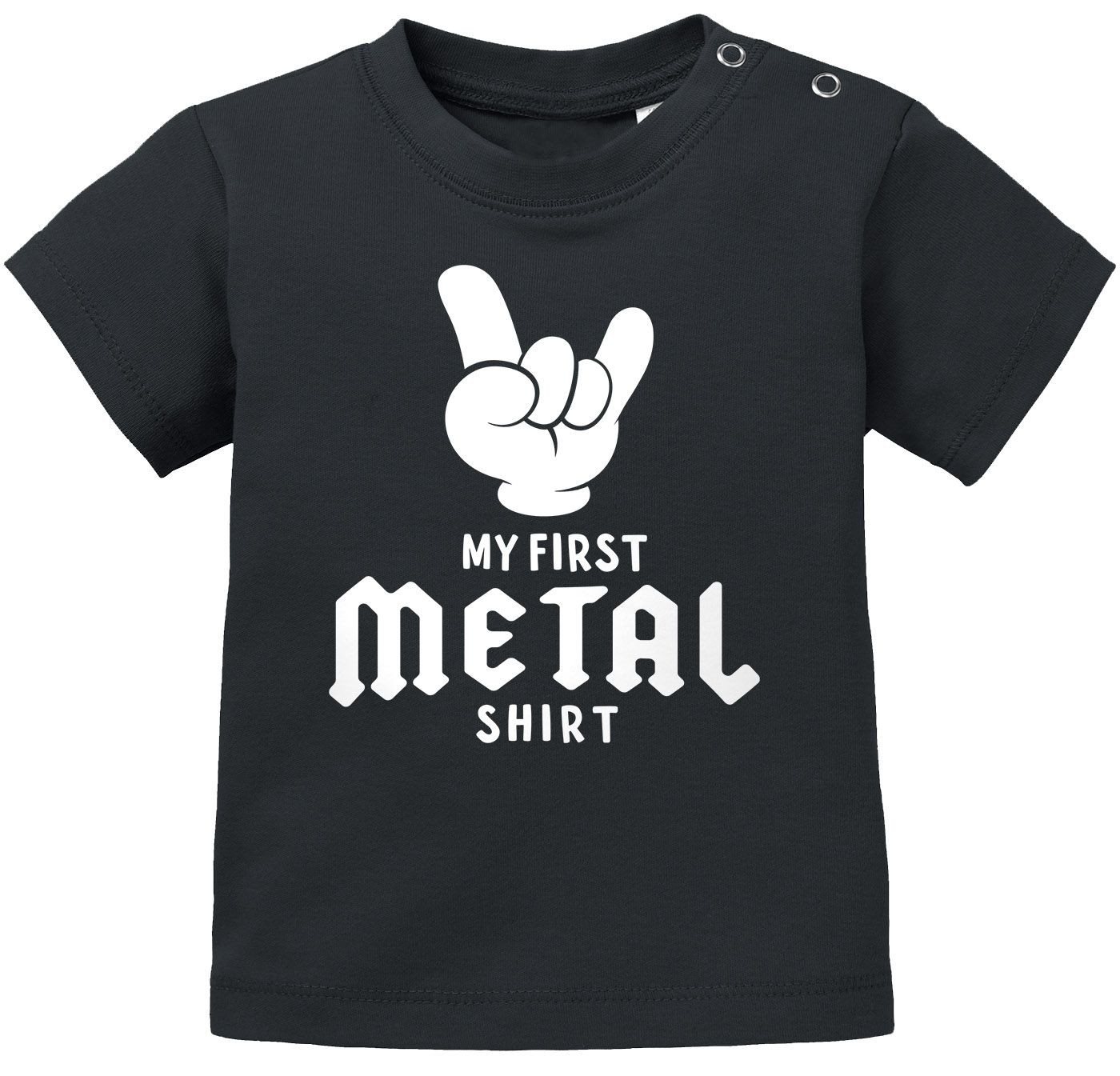 MoonWorks Print-Shirt Baby T-Shirt kurzarm Babyshirt My First Metal Shirt Hardrock Heavy von MoonWorks