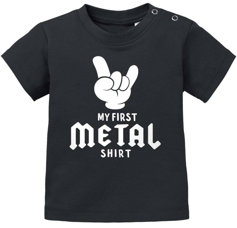 MoonWorks Print-Shirt Baby T-Shirt kurzarm Babyshirt My First Metal Shirt Hardrock Heavy von MoonWorks
