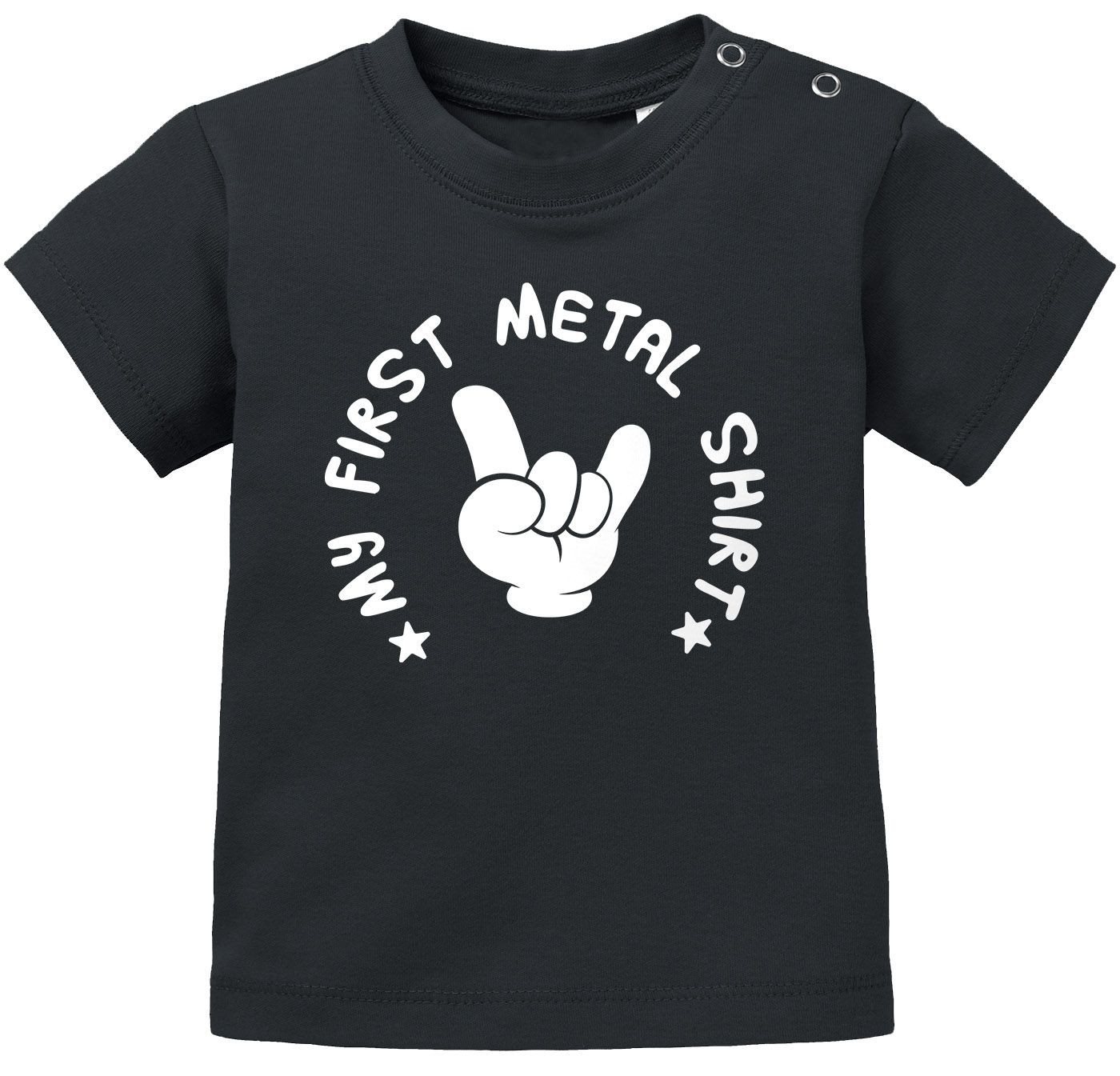 MoonWorks Print-Shirt Baby T-Shirt kurzarm Babyshirt My First Metal Shirt Hardrock Heavy von MoonWorks