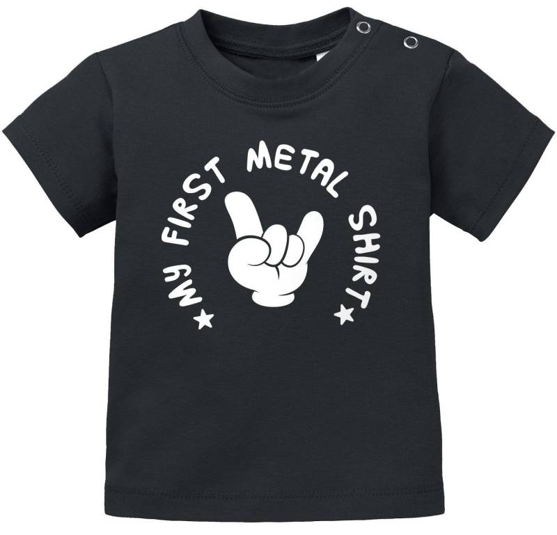 MoonWorks Print-Shirt Baby T-Shirt kurzarm Babyshirt My First Metal Shirt Hardrock Heavy von MoonWorks