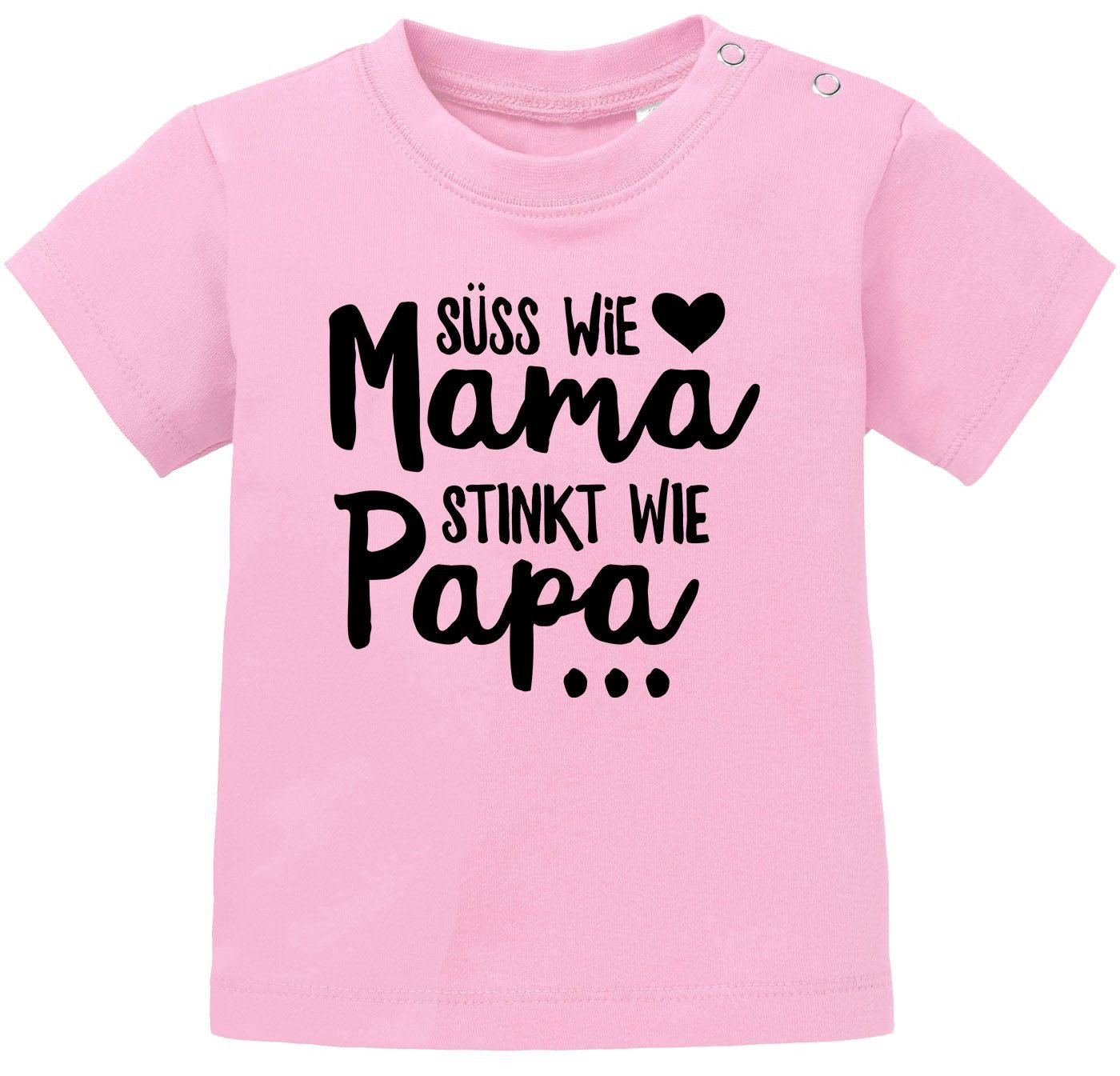 MoonWorks Print-Shirt Baby T-Shirt kurzarm Babyshirt Süß wie Mama Stinkt wie Papa Spruch von MoonWorks