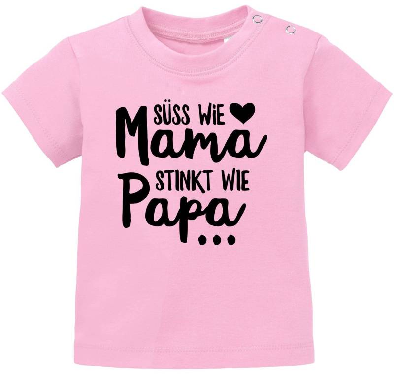 MoonWorks Print-Shirt Baby T-Shirt kurzarm Babyshirt Süß wie Mama Stinkt wie Papa Spruch von MoonWorks