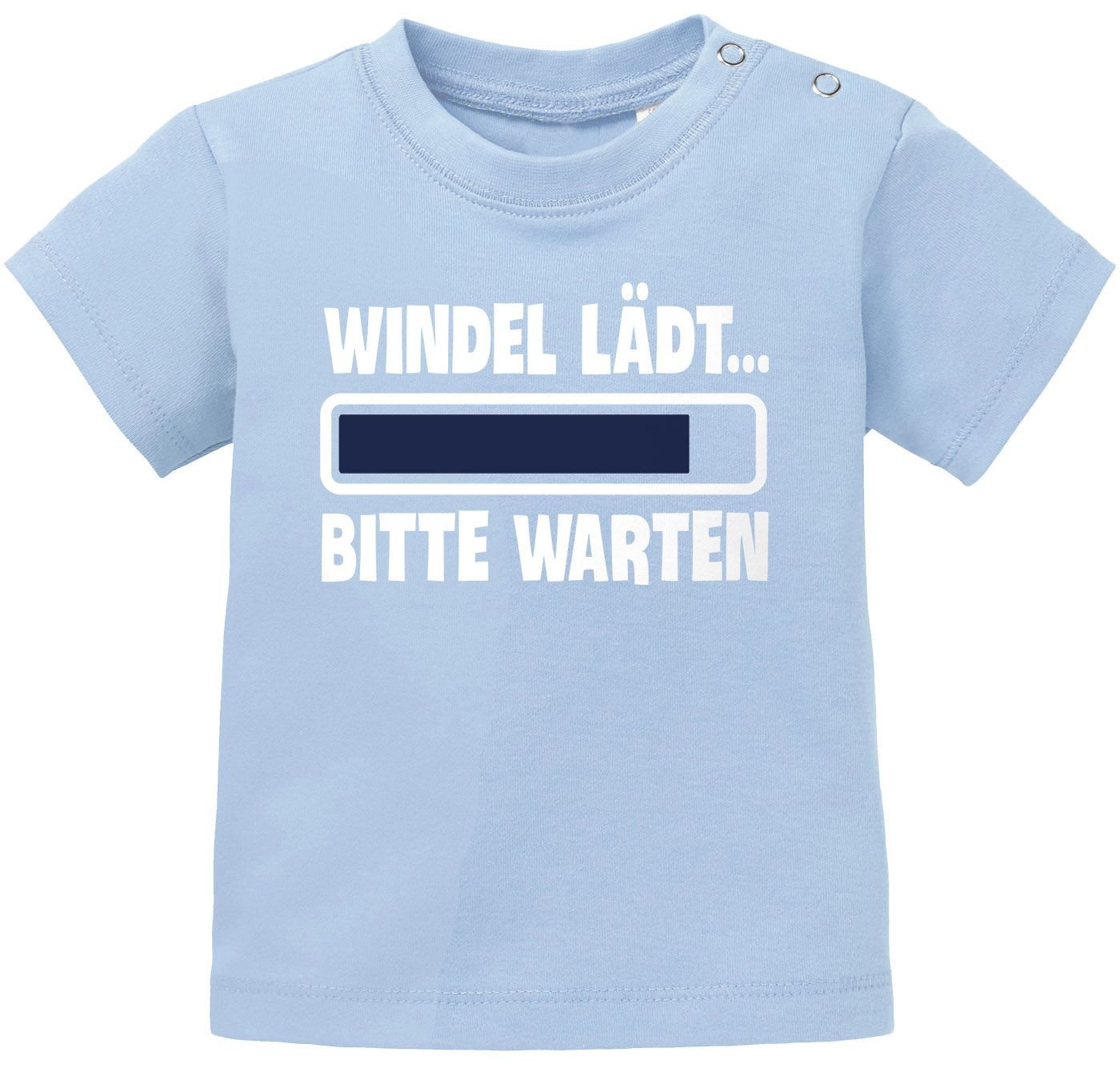 MoonWorks Print-Shirt Baby T-Shirt kurzarm Babyshirt Windel lädt bitte warten Spruch lustig von MoonWorks