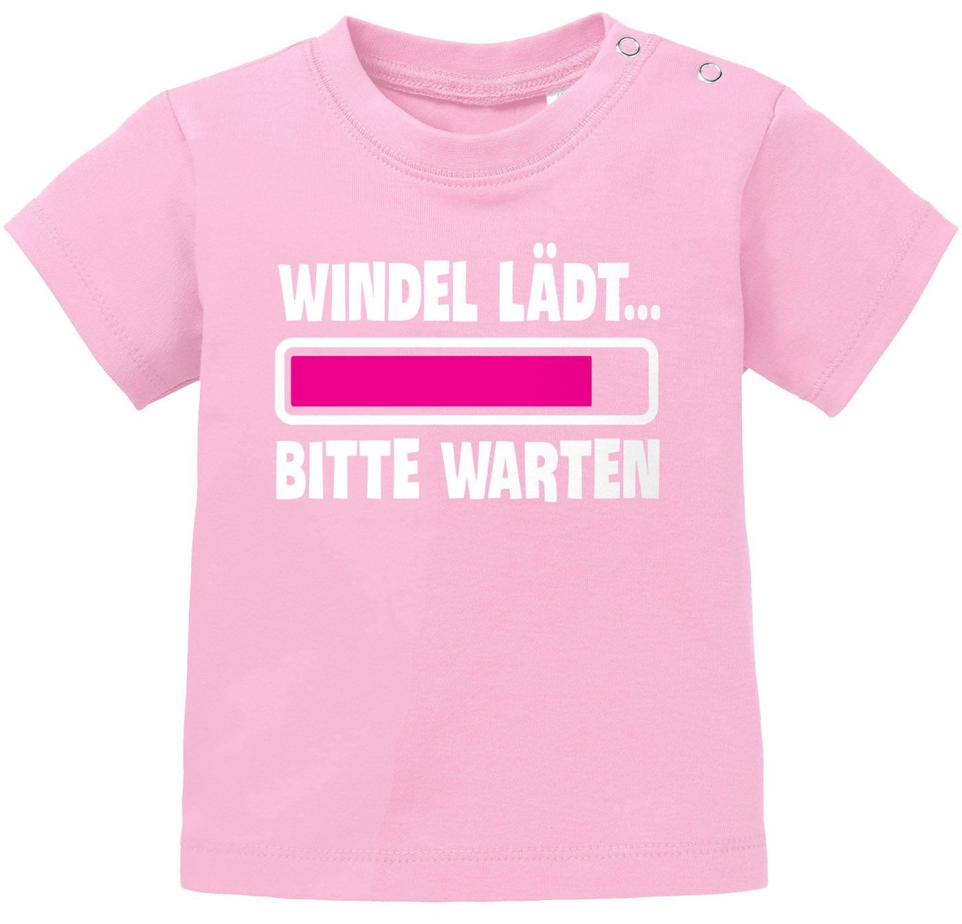 MoonWorks Print-Shirt Baby T-Shirt kurzarm Babyshirt Windel lädt bitte warten Spruch lustig von MoonWorks