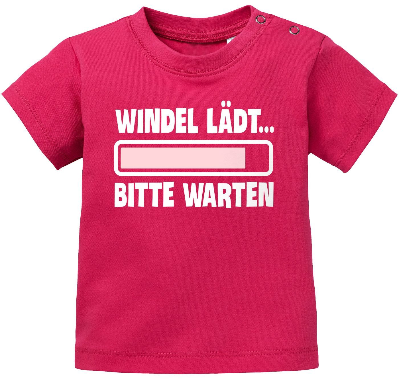 MoonWorks Print-Shirt Baby T-Shirt kurzarm Babyshirt Windel lädt bitte warten Spruch lustig von MoonWorks