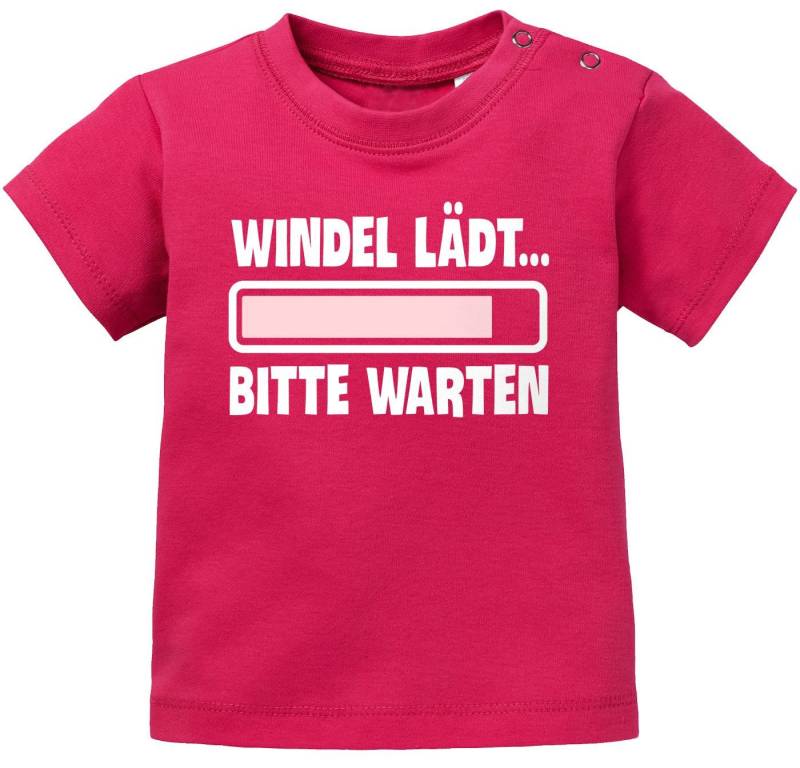 MoonWorks Print-Shirt Baby T-Shirt kurzarm Babyshirt Windel lädt bitte warten Spruch lustig von MoonWorks
