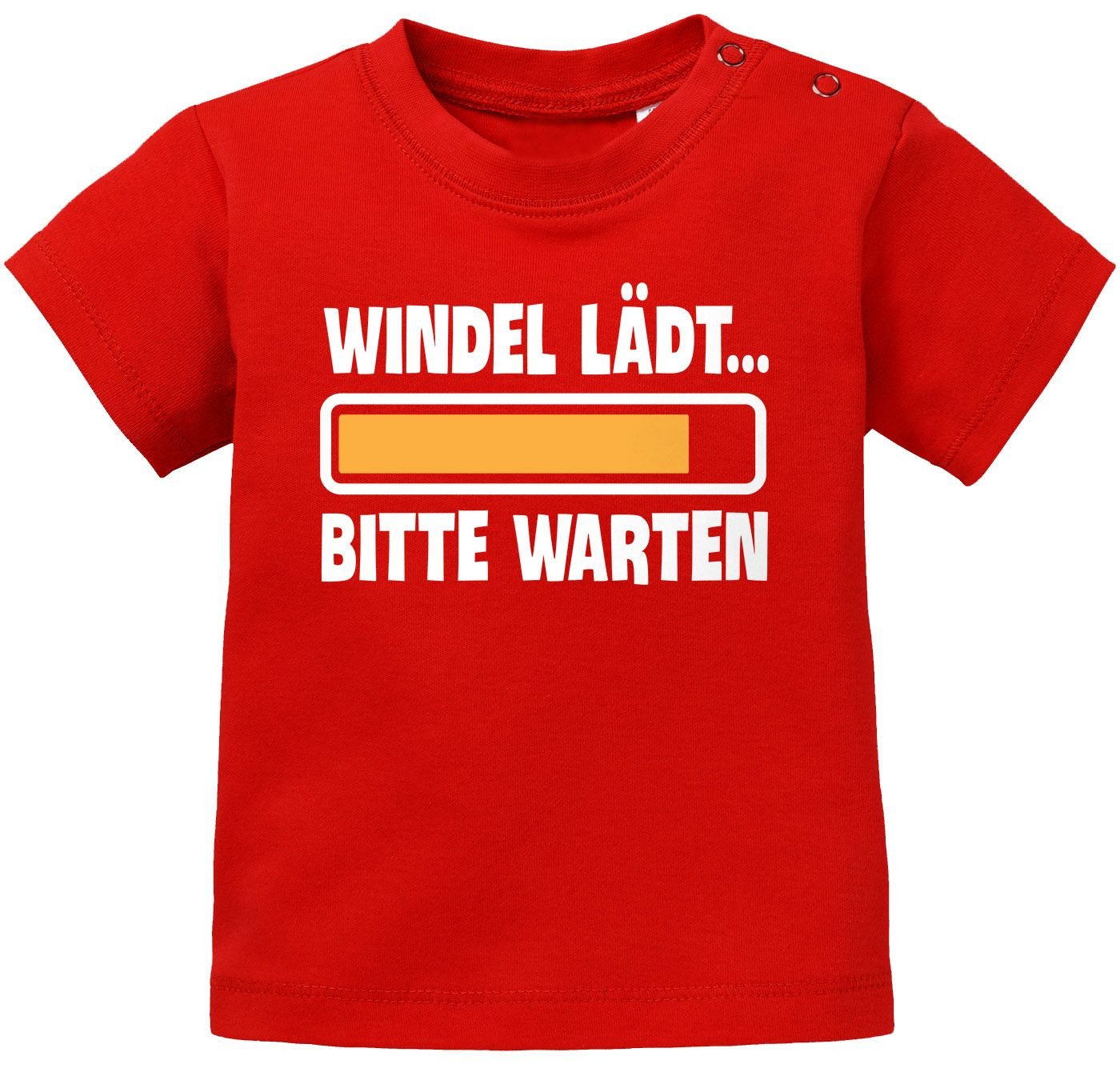 MoonWorks Print-Shirt Baby T-Shirt kurzarm Babyshirt Windel lädt bitte warten Spruch lustig von MoonWorks