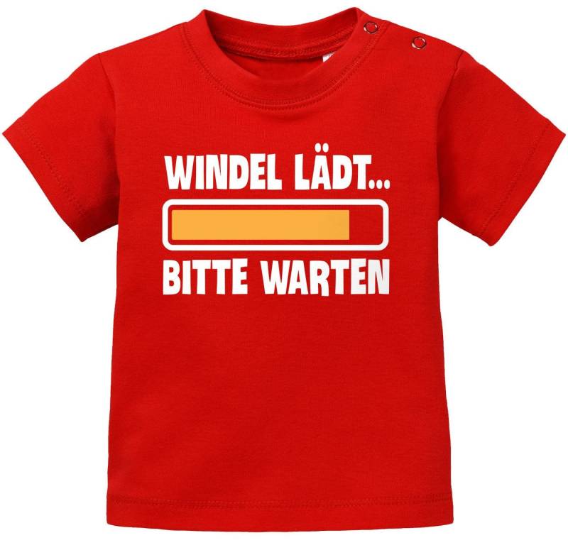 MoonWorks Print-Shirt Baby T-Shirt kurzarm Babyshirt Windel lädt bitte warten Spruch lustig von MoonWorks