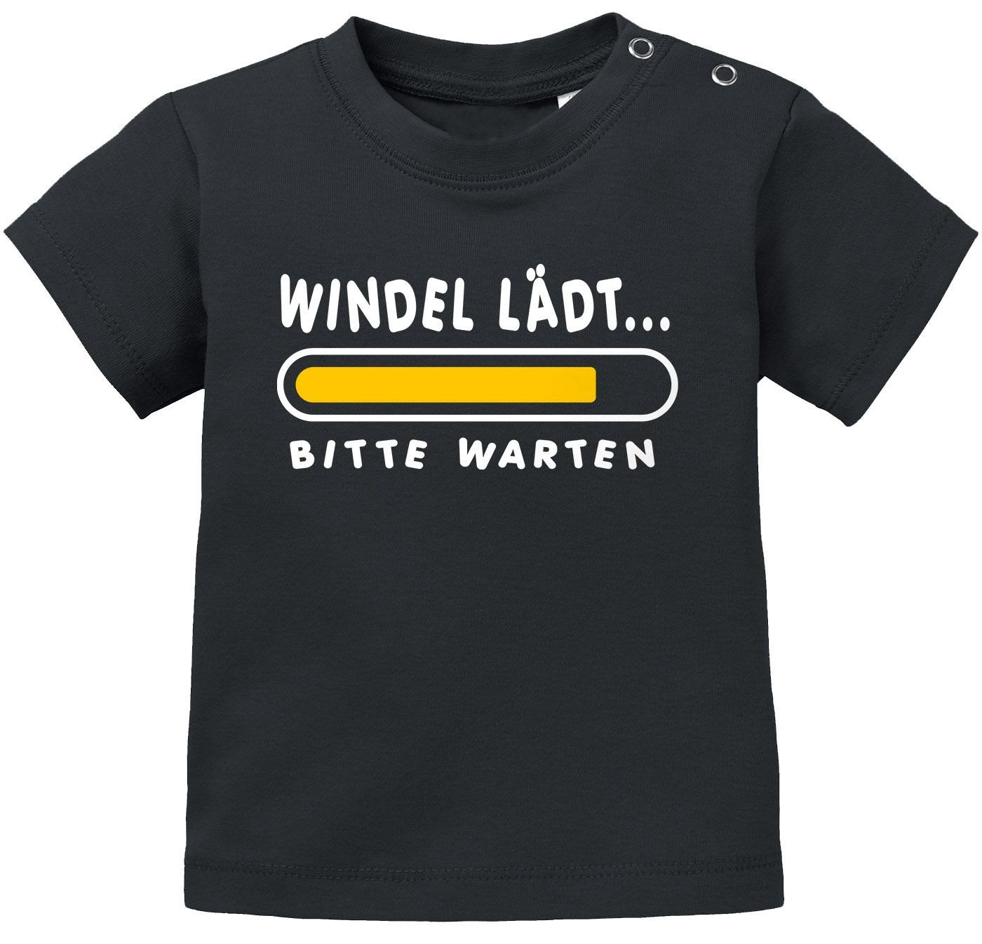MoonWorks Print-Shirt Baby T-Shirt kurzarm Babyshirt Windel lädt bitte warten Spruch lustig von MoonWorks
