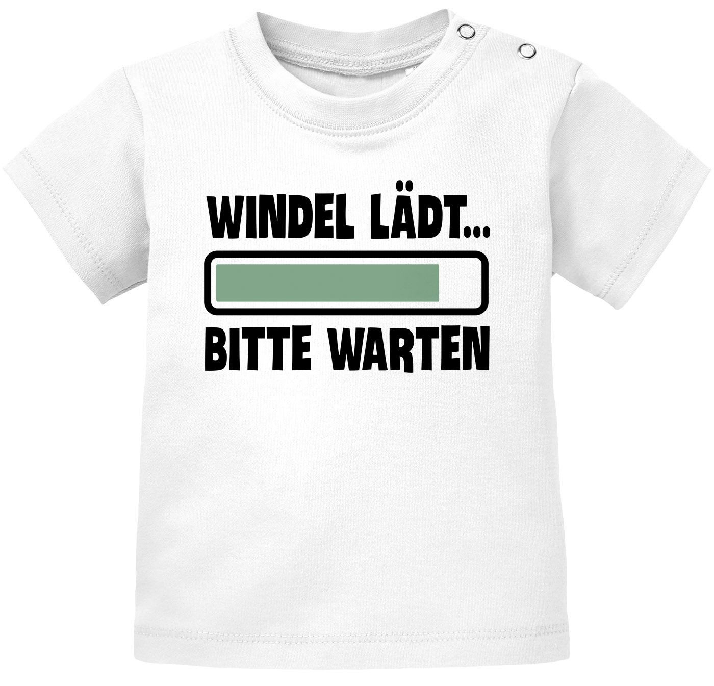 MoonWorks Print-Shirt Baby T-Shirt kurzarm Babyshirt Windel lädt bitte warten Spruch lustig von MoonWorks