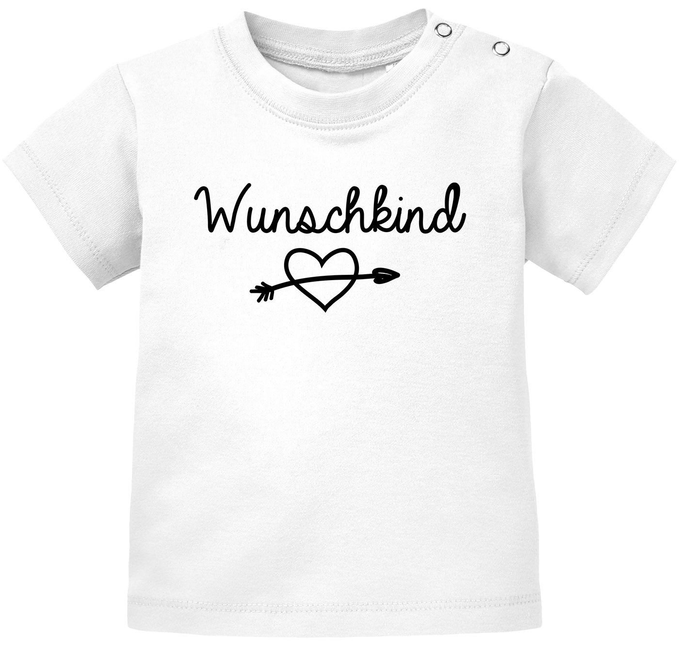 MoonWorks Print-Shirt Baby T-Shirt kurzarm Babyshirt Wunschkind Jungen Mädchen Shirt von MoonWorks