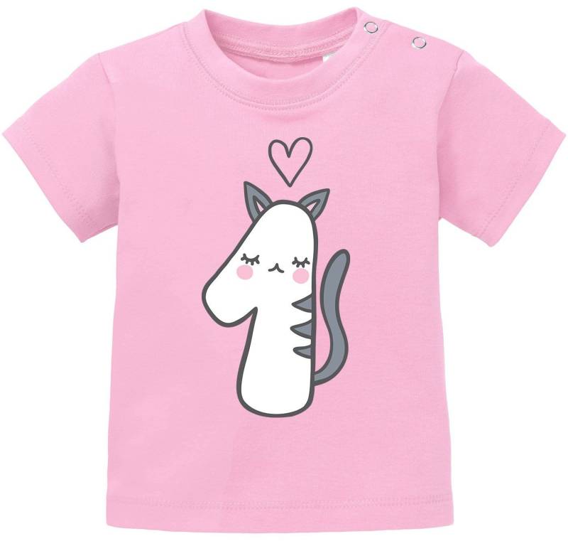 MoonWorks Print-Shirt Baby T-Shirt kurzarm Babyshirt mit Aufdruck erster Geburtstag eins 1 von MoonWorks