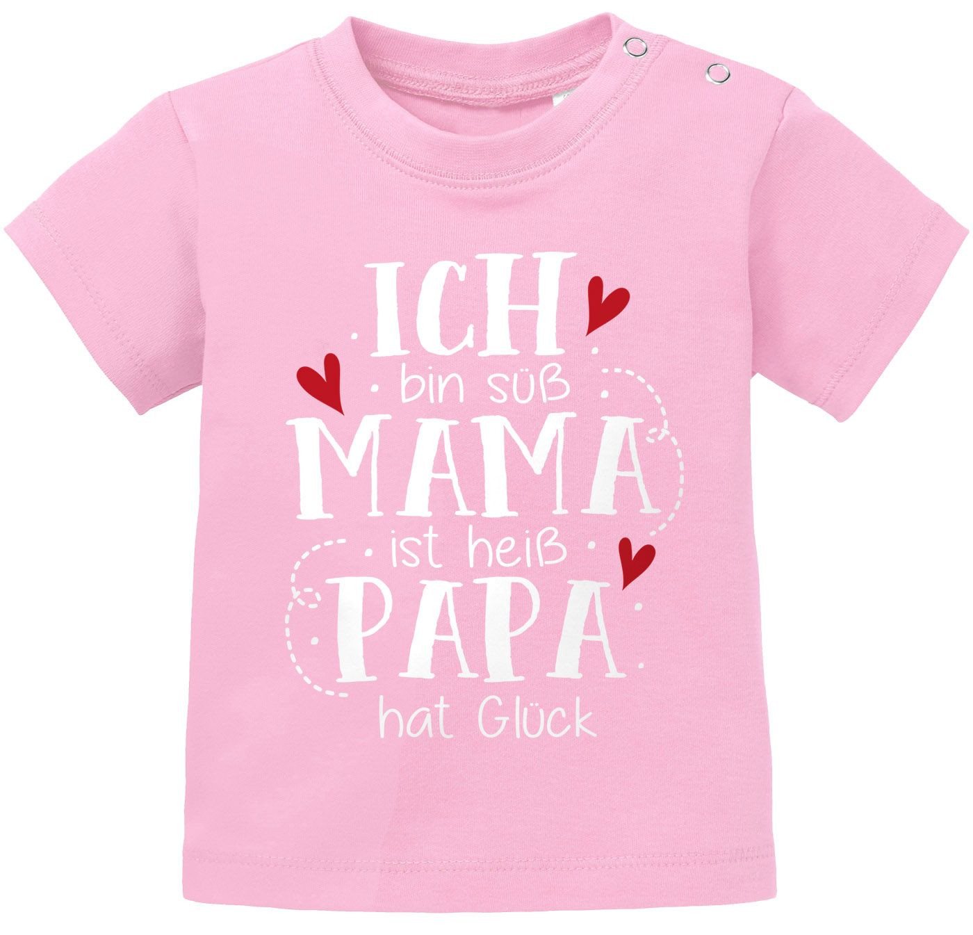 MoonWorks Print-Shirt Baby T-Shirt kurzarm Ich bin süß Mama ist heiß Papa hat Glück von MoonWorks