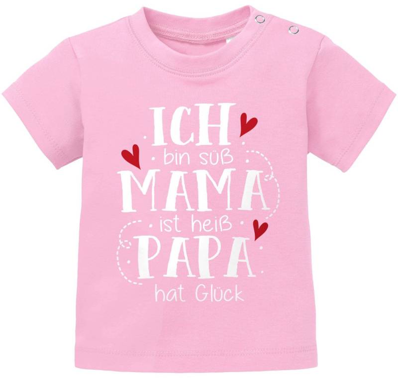 MoonWorks Print-Shirt Baby T-Shirt kurzarm Ich bin süß Mama ist heiß Papa hat Glück von MoonWorks