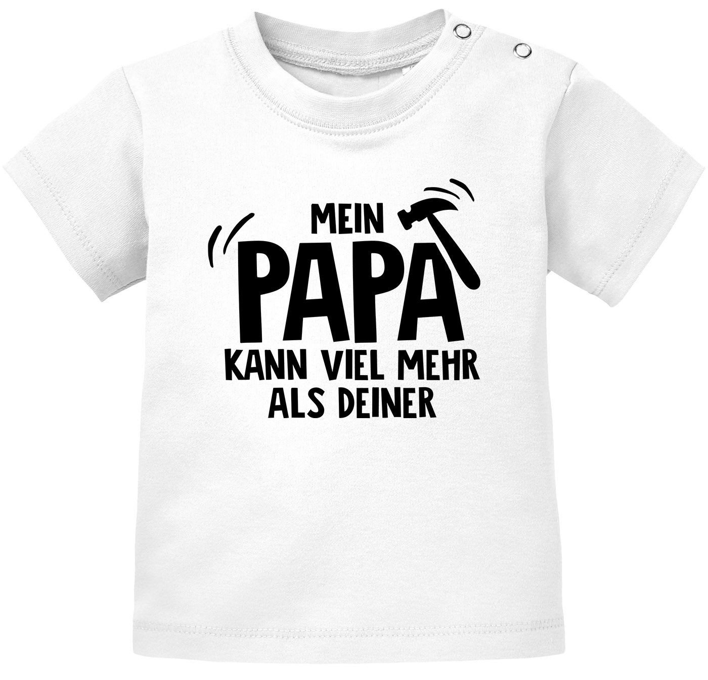MoonWorks Print-Shirt Baby T-Shirt kurzarm Mein Papa kann viel mehr als deiner Jungen von MoonWorks