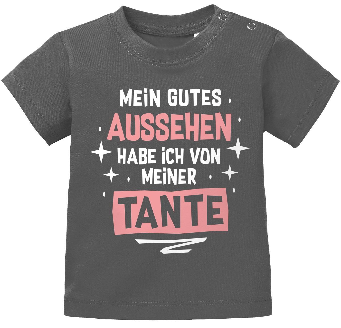 MoonWorks Print-Shirt Baby T-Shirt kurzarm Mein gutes Aussehen hab ich von meiner Tante / von MoonWorks