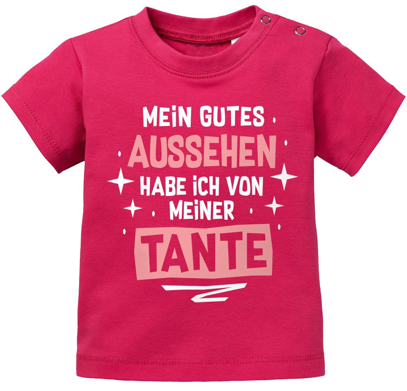 MoonWorks Print-Shirt Baby T-Shirt kurzarm Mein gutes Aussehen hab ich von meiner Tante / von MoonWorks